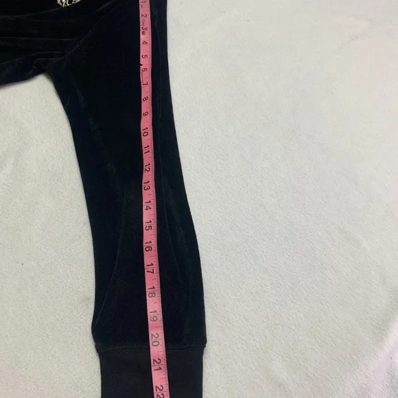 Y2K Vintage BCBG MaxAzria Velour Embellished Black Track Jacket Women Sz Large - Picture 13 of 13